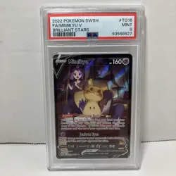 2022 POKEMON SWORD & SHIELD BRILLIANT STARS #TG16 FULL ART/MIMIKYU V PSA 9 - Image 1