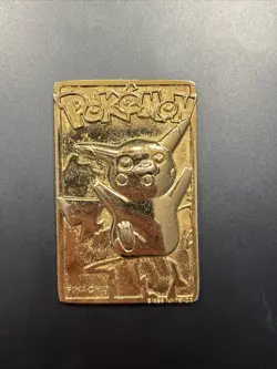 1999 Pikachu Pokemon 23k Gold Plated Trading Card Limited Edition Burger King - Image 1