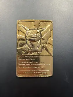 1999 Pikachu Pokemon 23k Gold Plated Trading Card Limited Edition Burger King - Image 2
