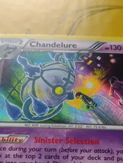Pokemon Card Chandelure 50/114 XY Steam Siege Holo Foil Rare 2016 NM/LP - Image 2