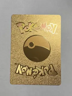 Pikachu Mega Ampharos Tag Cosplay Gold Foil Fan Art Display Card NM/M - Image 2