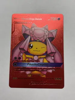 Pikachu Mega Diancie Tag Cosplay Red Foil Display Card HP700 NM/M - Image 1