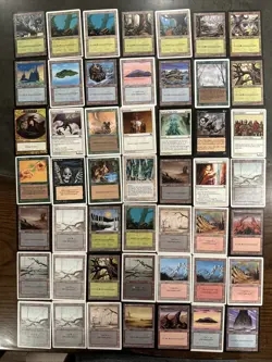 VINTAGE MTG Lot of 80 Cards 1990s Basic Lands & Old School Commons + BONUS! - Image 1