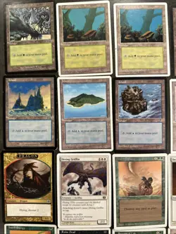 VINTAGE MTG Lot of 80 Cards 1990s Basic Lands & Old School Commons + BONUS! - Image 2