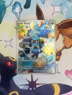 Riolu 215/198 Illustration Rare Scarlet & Violet Pokemon Near Mint Pokemon Card - Image 1