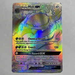 Pokemon Card Alolan Muk GX 157/147 Burning Shadows Holo Rainbow Secret Rare - Image 1