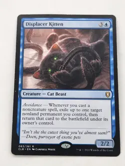 MTG English Displacer Kitten LP condition Regular Rare Battle for Baldur’s Gate - Image 1