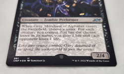 MTG Gray Merchant of Alphabet Unfinity 361 Galaxy Foil Uncommon NM - Image 5
