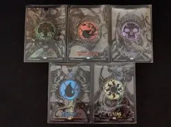 1x Each WUBRG Raised Foil VENOM LANDS Mana Symbiote Marvel SpiderMan Secret Lair - Image 1