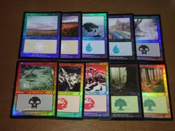 FOIL Lands lot Odyssey Japanese x10 mtg SP,MP [FC] E - Image 1