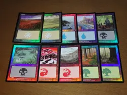 FOIL Lands lot Odyssey English x10 mtg SP,MP [FC] B - Image 1