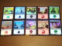 FOIL Lands lot Mirrodin Japanese x10 mtg SP,MP [FC] C - Image 1