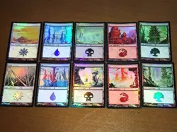 FOIL Lands lot Mirrodin Japanese x10 mtg SP,MP [FC] A - Image 1