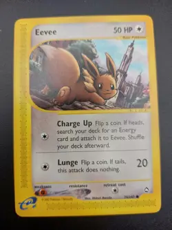 Pokemon Card Eevee 75/147 common Aquapolis LP - Image 2