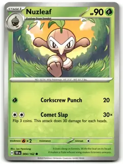 Pokemon Trading Card TCG Nuzleaf #004 - Image 1