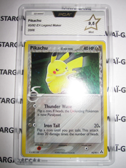 POKEMON PIKACHU 93/92 EX LEGEND MAKER ENGLISH SECRET HOLO PCA 9,5 NO Psa POP 2 - Image 1