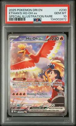 2025 POKEMON DRI EN-DESTINED RIVALS #230 ETHAN'S HO-OH EX PSA 10 - Image 1