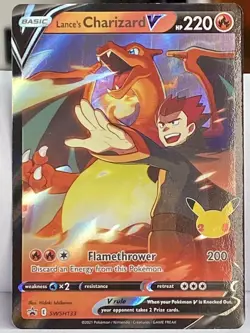 Pokemon TCG Lance's Charizard V SWSH Black Star Promos SWSH133 Holo Promo - Image 1