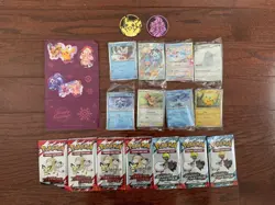 Pokemon Holiday Calendar - Sealed Promos - 7 Fun Packs - Stickers - Game Coins - Image 1