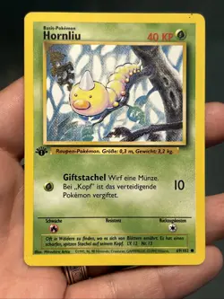 Pokemon TCG Weedle (Hornliu) Base Set 69/102 1st Edition Common GERMAN- MP - Image 1