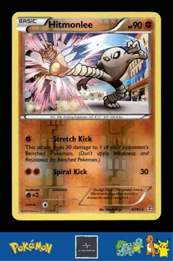 2016 Pokemon XY Generations 20th 47/83 Hitmonlee Reverse - Image 1