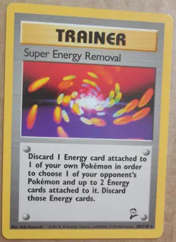 Super Energy Removal 108/130 Rare Non-Holo Base 2 Set Pokemon Trainer NM - Image 1
