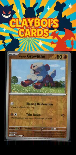 Hisuian Growlithe SV06: Twilight Masquerade Pokemon 099/167 Reverse Holo NM+ - Image 1
