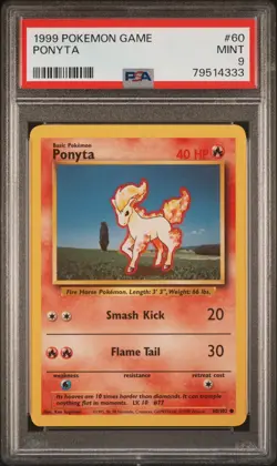 1999 POKEMON GAME #60 PONYTA PSA 9 - Image 1