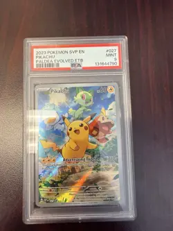 Pokemon Pikachu SVP 27 Paldea Evolved Black Star Promo PSA 9 Mint - Image 1