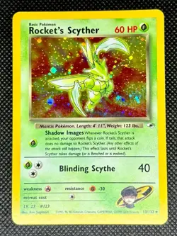 2000 Rocket’s Scyther Holo HP-Damaged Clean Front* Gym Heroes 13/132 Pokemon TCG - Image 1