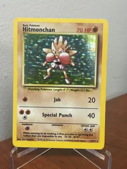 Pokemon TCG Hitmonchan 007/102 Base Set Holo MP - Image 1