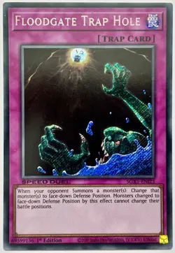 SGX1-EN123 Floodgate Trap Hole - Secret Rare 1st Edition Lightly Played YuGiOh - Image 1