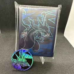 Mega Evolution Phantasmal Flames ETB Card Sleeves 65 count And Charizard Coin - Image 1