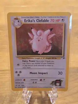 ERIKA'S CLEFABLE 003/132 Gym Heroes Pokemon Card Holo Excellent Condition - Image 3