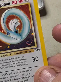 Pokemon TCG Erika's Dragonair Gym Heroes 4/132 Holo Unlimited NM/MT SWIRL Card - Image 2