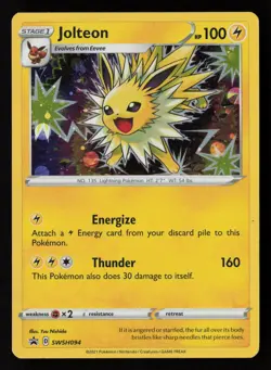Jolteon SWSH094 SWSH: Sword & Shield Promo Cards Pokemon TCG LP+ - NM - Image 1