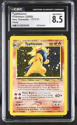 CGC 8.5 Typhlosion 2000 Neo Genesis 17/111 Holo Pokemon Card - Image 1