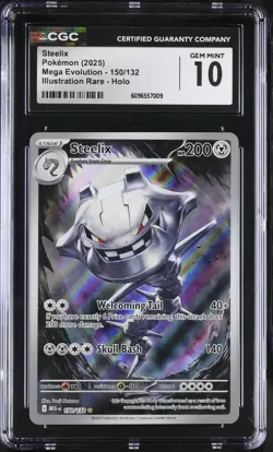 (PSA) CGC 10 Steelix Mega Evolution Illustration Rare Pokemon Card #150 Gem Mint - Image 1