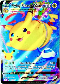 Flying Pikachu VMAX Celebrations 007/025 ULTRA RARE HOLO Pokemon Card 2021 TCG - Image 1