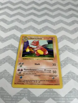 Charmeleon 24/102 Pokemon Card Uncommon Near Mint 1999 Base Shadowless Stage 1 - Image 2