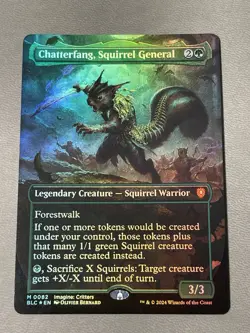 Magic the Gathering Chatterfang, Squirrel General Card Borderless Foil NM - Image 1