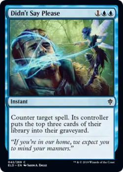 MTG - Didn't Say Please - Foil - Throne Of Eldraine - NM, English Magic FLAT RAT - Image 1