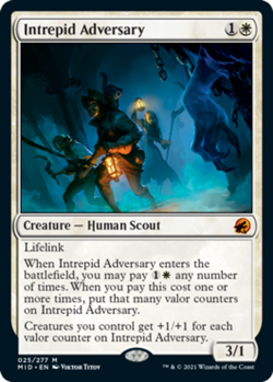 NM-Mint, English MTG Foil Intrepid Adversary - Foil Innistrad: Midnight Hunt Mag - Image 1