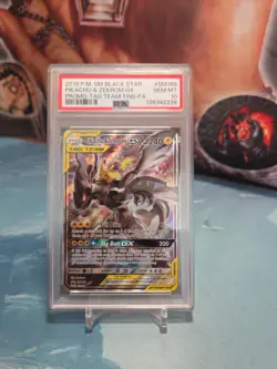 2019 POKEMON SM BLACK STAR PROMO #SM168 FULL ART/PIKACHU & ZEKROM GX PSA 10 - Image 1