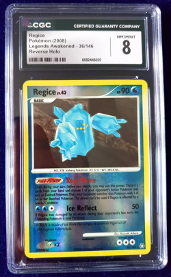 Pokemon TCG 2008 DP Legends Awakened Regice 36/146 Reverse Holo CGC 8 NM/Mint - Image 1