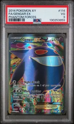 PSA 3 2014 POKEMON XY PHANTOM FORCES #114 FA/GENGAR EX PHANTOM FORCES - Image 1