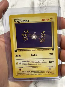 Pokemon 1st Edition Magnemite 60/82 Pokemon Card Team Rocket LP/NM Vintage Vtg - Image 1