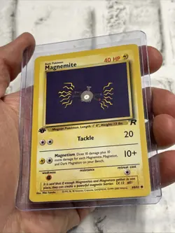 Pokemon 1st Edition Magnemite 60/82 Pokemon Card Team Rocket LP/NM Vintage Vtg - Image 2