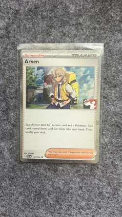 Pokemon Card Arven Holo Foil 166/198 Prize Pack Series Stamp - Image 1