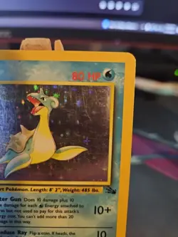 Pokemon TCG Lapras Fossil Holo Unlimited Rare Card 10/62 Vintage MP - Image 3